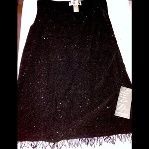 vintage Kaufman’s tags black sparkling dress shirt cocktail wear flowing glitz